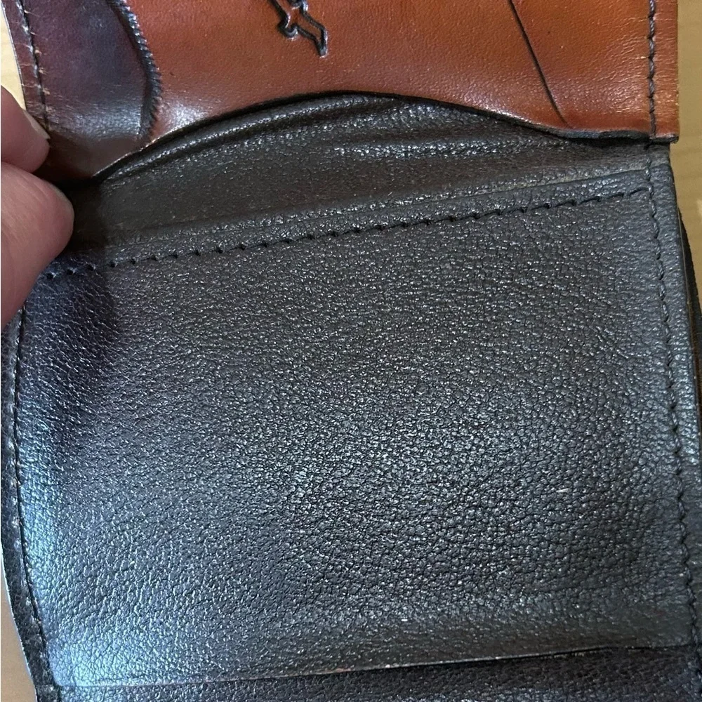 Handcrafted Leather Weather Wallet with Sun and Birds Design